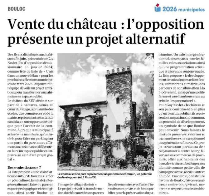 vente du chateau réalité de l'opposition